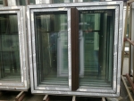Kunststofffenster Salamander 140x140 cm (b x h), Mooreiche, 2-flügelig